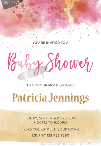 Image of Gorgeous watercolor baby shower invitation