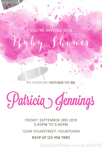 Image of Gorgeous watercolor baby shower invitation