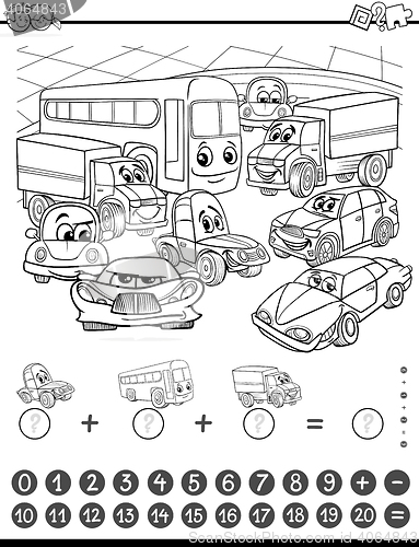 Image of maths activity coloring page