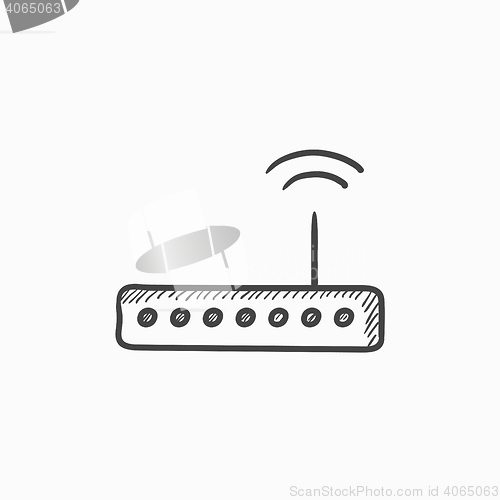 Image of Wireless router sketch icon.