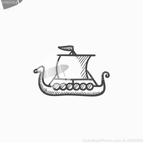 Image of Old ship sketch icon.