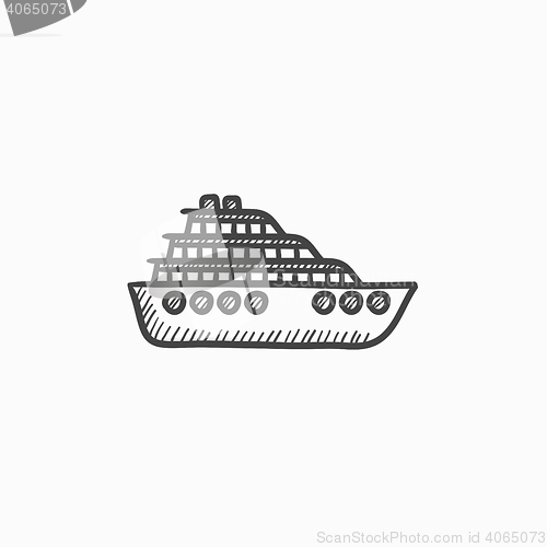 Image of Cruise ship sketch icon.