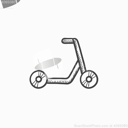 Image of Kick scooter sketch icon.