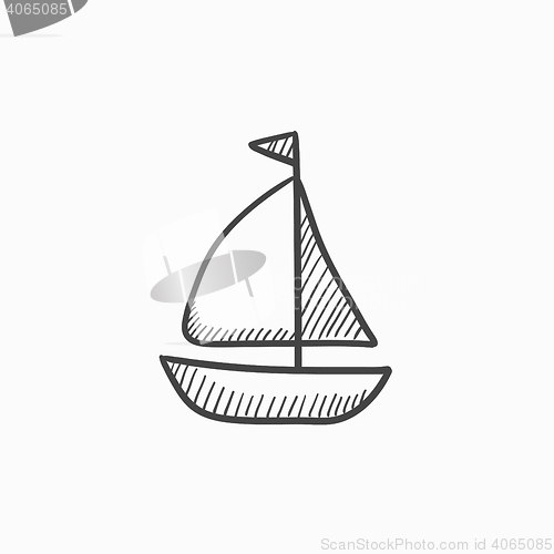 Image of Sailboat sketch icon.