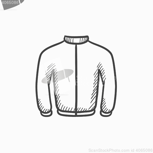 Image of Biker jacket sketch icon.