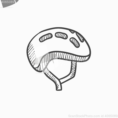 Image of Bicycle helmet sketch icon.