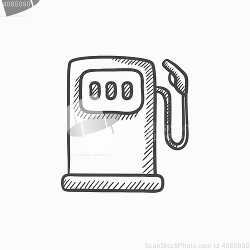 Image of Gas station sketch icon.