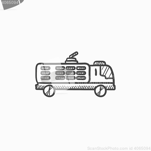 Image of Fire truck sketch icon.