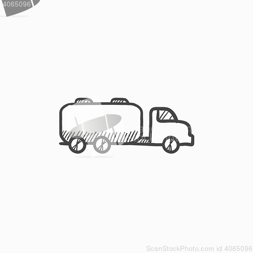 Image of Truck liquid cargo sketch icon.