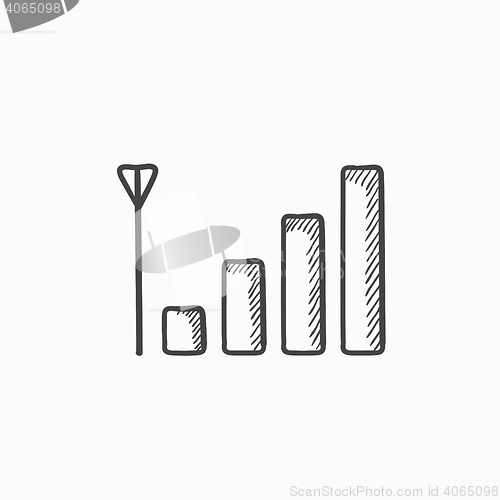 Image of Mobile phone signal sign sketch icon.