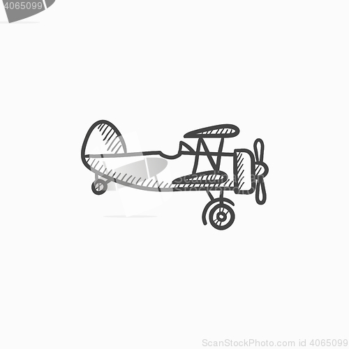 Image of Propeller plane sketch icon.