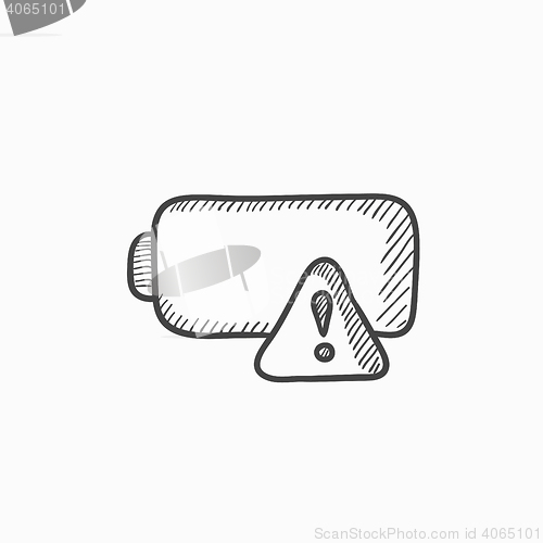 Image of Empty battery sketch icon.