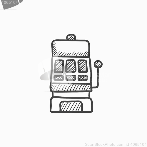 Image of Slot machine sketch icon.