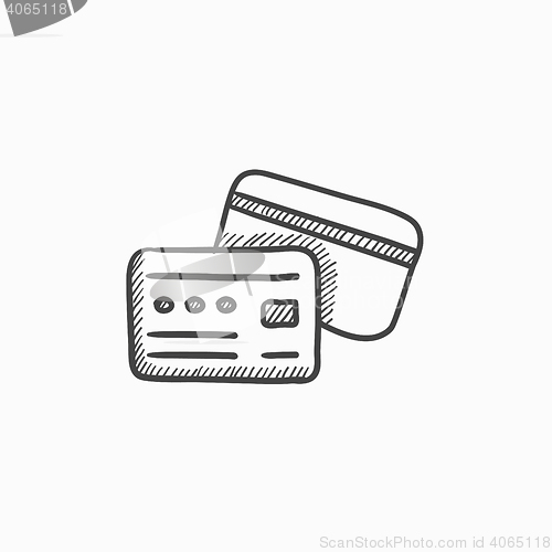 Image of Credit card sketch icon.