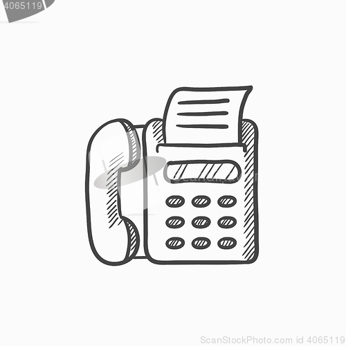 Image of Fax machine sketch icon.