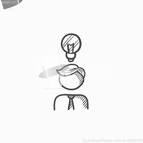 Image of Businessman with idea sketch icon.