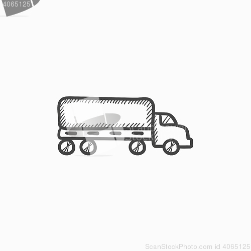 Image of Delivery truck sketch icon.