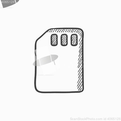 Image of Sim card sketch icon.