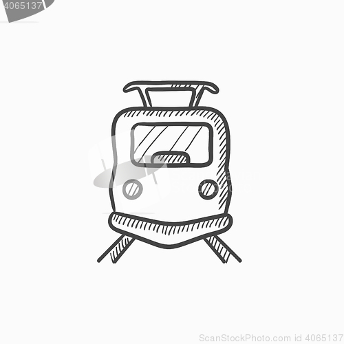 Image of Front view of train sketch icon.