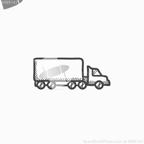 Image of Delivery truck sketch icon.