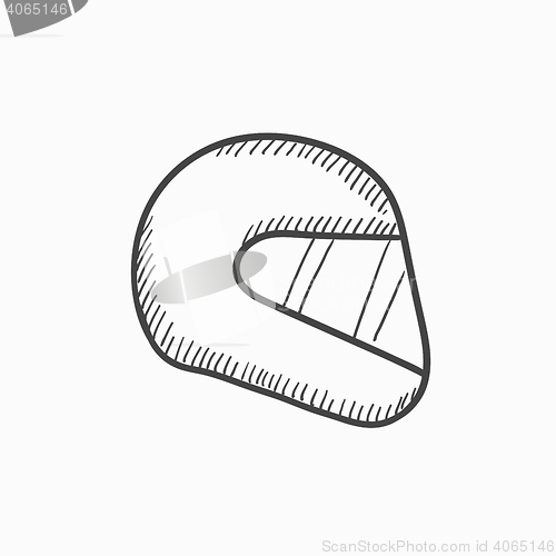 Image of Motorcycle helmet sketch icon.