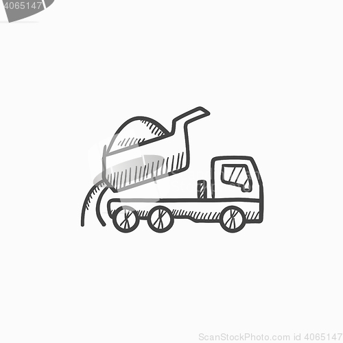 Image of Dump truck sketch icon.