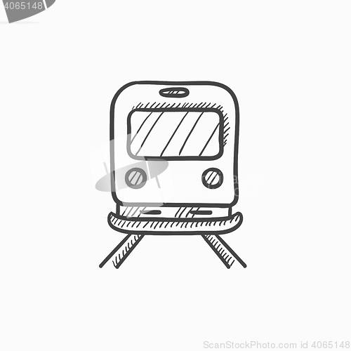 Image of Back view of train sketch icon.