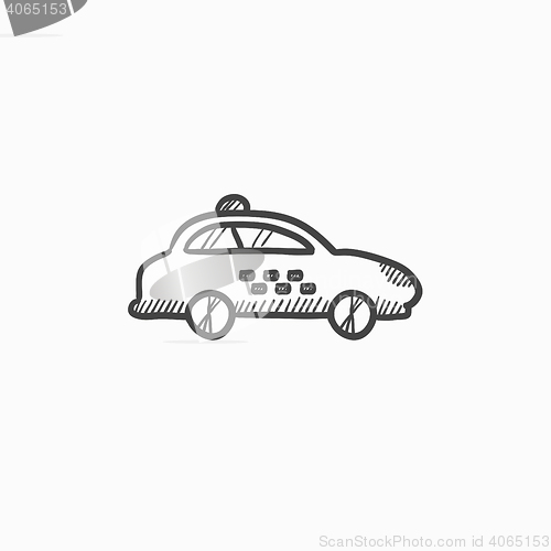 Image of Taxi car sketch icon.