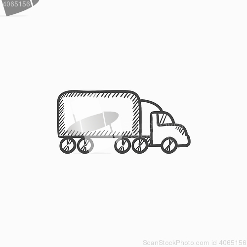 Image of Delivery truck sketch icon.