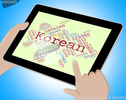 Image of Korean Language Shows Lingo Text And Speech