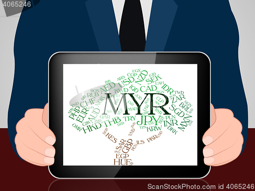 Image of Myr Currency Represents Malaysian Ringgit And Exchange