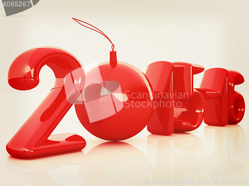 Image of Happy new 2016 year. 3D illustration. Vintage style.