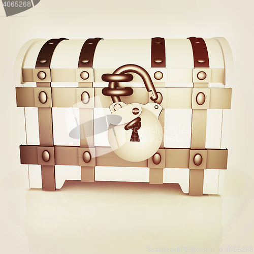 Image of The chest. 3D illustration. Vintage style.