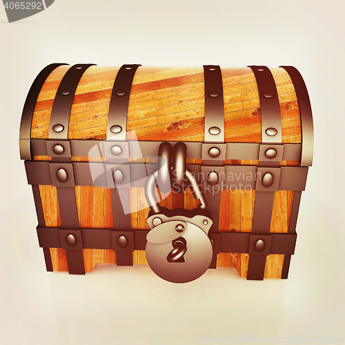 Image of The chest. 3D illustration. Vintage style.