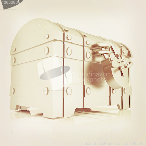 Image of The chest. 3D illustration. Vintage style.