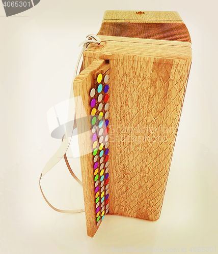 Image of Musical instrument - retro bayan. 3D illustration. Vintage style