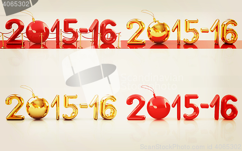 Image of Happy new 2016 year set. 3D illustration. Vintage style.