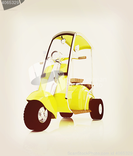 Image of scooter. 3D illustration. Vintage style.