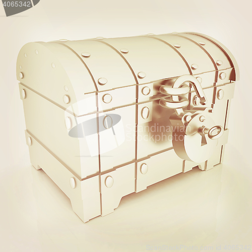 Image of The chest. 3D illustration. Vintage style.