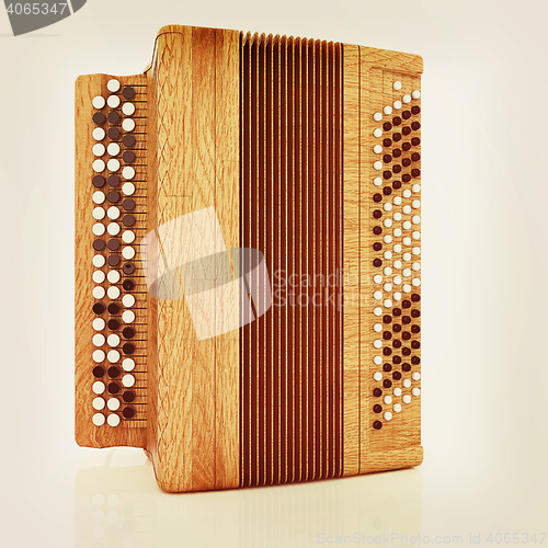 Image of Musical instrument - retro bayan. 3D illustration. Vintage style