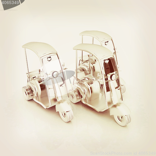 Image of scooters. 3D illustration. Vintage style.