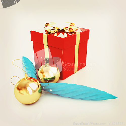 Image of Beautiful Christmas gifts. 3D illustration. Vintage style.