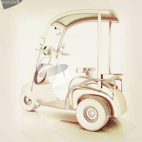 Image of scooter. 3D illustration. Vintage style.