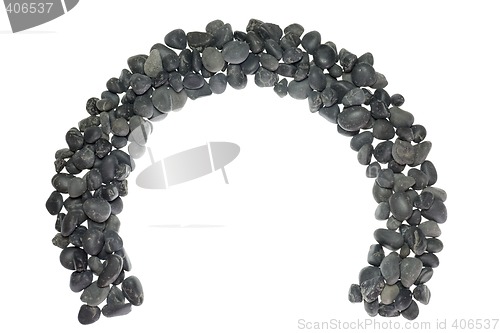 Image of Semi circle frame formed by pebbles