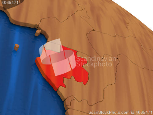 Image of Gabon on wooden globe