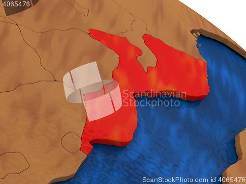 Image of Mozambique on wooden globe