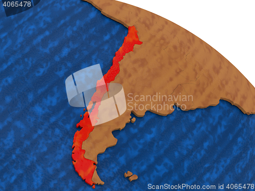 Image of Chile on wooden globe
