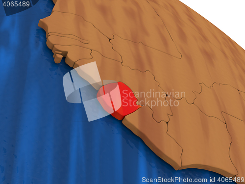 Image of Sierra Leone on wooden globe