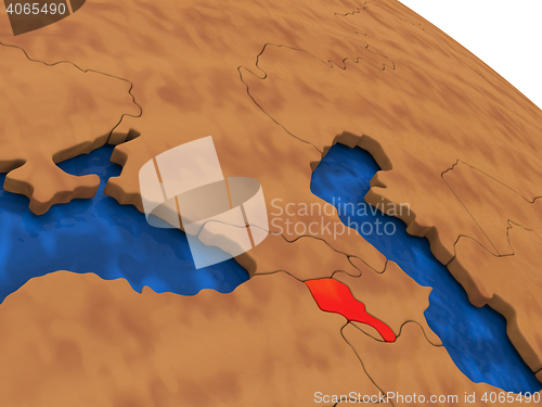 Image of Armenia on wooden globe