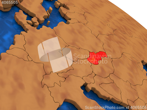 Image of Slovakia on wooden globe